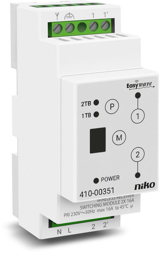 Niko Draadloos 2-Kanaals Din Rail Rf Ontvanger - 410-00351, Doe-het-zelf en Bouw, Elektriciteit en Kabels, Verzenden