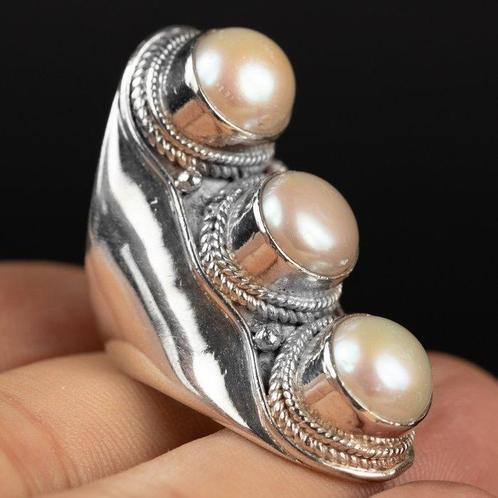 Exclusieve Ring met Parels Eerste kwaliteit Palawan parels -, Verzamelen, Mineralen en Fossielen