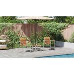 vidaXL Ligstoel 3 pcs Bruin Massief Teakhout, Jardin & Terrasse, Verzenden