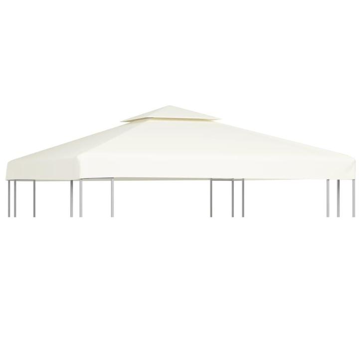 vidaXL Vervangend tentdoek prieel 310 g/m² 3x3 m crèmewit, Jardin & Terrasse, Tonnelles, Envoi