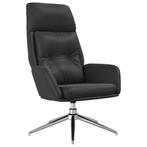 Relaxzetel Zwart Leder - OP=OP - Draaibaar & Comfortabel, Huis en Inrichting, Fauteuils, Verzenden, Nieuw, 75 tot 100 cm, 50 tot 75 cm