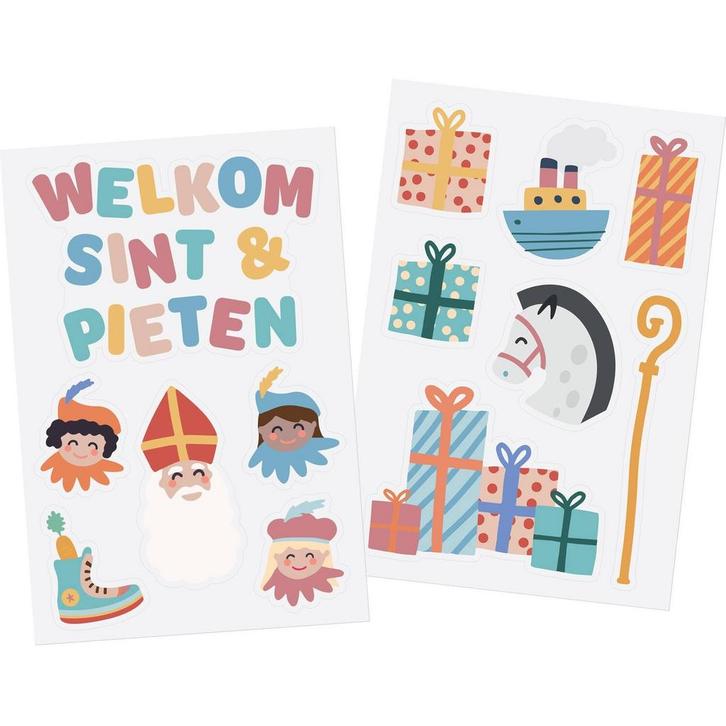 Raamstickers  Welkom Sint & Pieten, Hobby en Vrije tijd, Feestartikelen, Nieuw, Verzenden