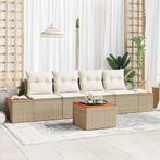 vidaXL Tuinbank Set met kussen met opslag 5 pcs Beige Poly, Tuin en Terras, Verzenden, Nieuw