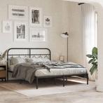 vidaXL Bedframe met hoofdbord metaal zwart 140x200 cm, Huis en Inrichting, Slaapkamer | Bedden, Verzenden, Nieuw