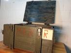 Kist - Grote militaire koffer - Staal, Vurenhout