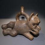 Moche, Pérou Terre cuite Portrait fin Huaco. Test TL. 22 cm, Verzamelen