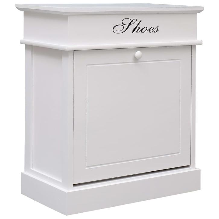 vidaXL Schoenenkast 50x28x58 cm paulowniahout wit, Huis en Inrichting, Kasten | Schoenenkasten, Nieuw, Verzenden