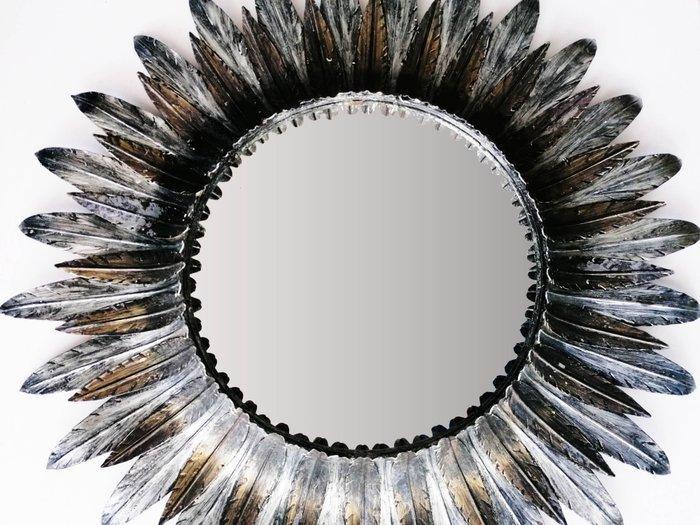 Wandspiegel - Kristal, IJzer - Zonnespiegel – 66 cm, Antiek en Kunst, Curiosa en Brocante