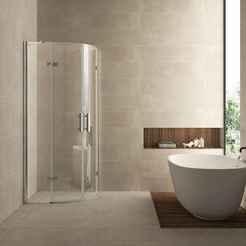 Aanbieding: Douchecabine Wiesbaden kwartrond 2 deuren, Doe-het-zelf en Bouw, Sanitair, Douche, Nieuw, Chroom, Ophalen of Verzenden