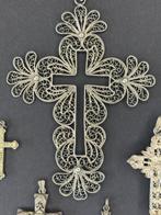 Antique Crucifix (5) - Argent 925, Argent 800 - 1900-1910 -, Antiquités & Art