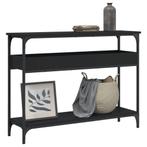 vidaXL Table console avec étagère noir 100x29x75 cm bois, Maison & Meubles, Neuf, Verzenden