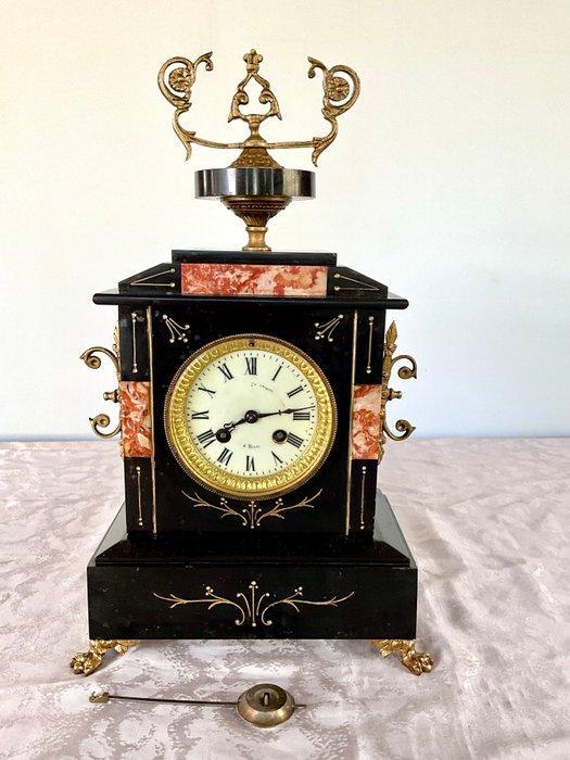 Pendule - Marmer, Zinklegering, Glas - 1850-1900, Antiek en Kunst, Antiek | Klokken