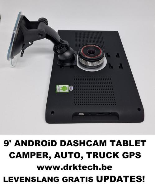 9 Android Dashcam GPS Tablet Navigatie Heel Europa Map -TMC, Auto diversen, Autonavigatie, Nieuw, Ophalen of Verzenden
