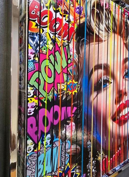 Elmago - Marilyn pop legend smile codebarre (large)No, Antiek en Kunst, Kunst | Schilderijen | Modern