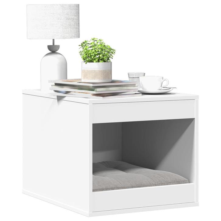 vidaXL Kattenbakkast 47x59x42 cm bewerkt hout wit, Dieren en Toebehoren, Katten-accessoires, Nieuw, Verzenden