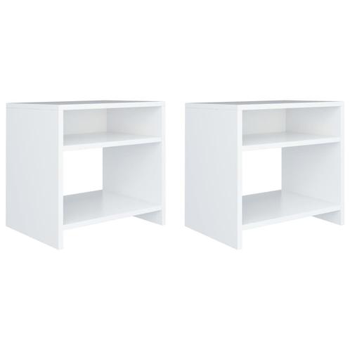 vidaXL Nachtkastjes 2 st 40x30x40 cm bewerkt hout wit, Huis en Inrichting, Slaapkamer | Nachtkastjes, Nieuw, Verzenden