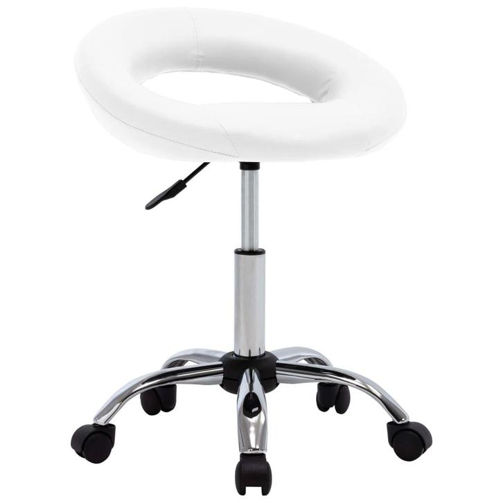 vidaXL Werkstoel rollend kunstleer wit, Huis en Inrichting, Bureaustoelen, Nieuw, Verzenden