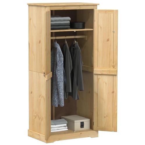 vidaXL Garde-robe Corona 76x50x170 cm bois de pin massif, Huis en Inrichting, Kasten | Kleerkasten, Verzenden