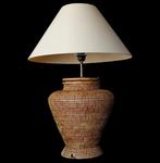 XL Tafellamp 70 cm - Lamp - Natuurlijk Riet, Messing, Antiek en Kunst