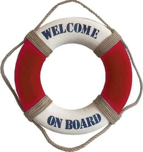 Reddingsboei Welcome on board Rood/Wit 50cm, Hobby en Vrije tijd, Knutselen, Nieuw
