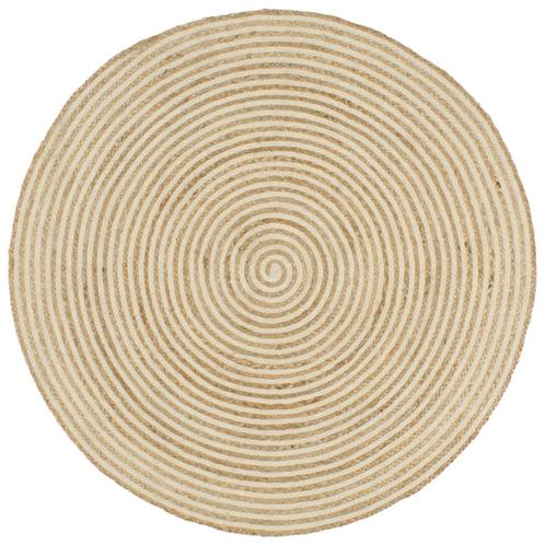 vidaXL Tapis fait à la main Jute avec design de spirale, Maison & Meubles, Ameublement | Tapis & Moquettes, Neuf, Envoi