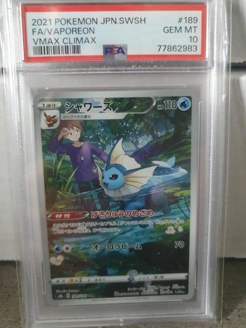 Pokémon - 1 Graded card - PSA 10 - Vaporeon - 189/184 CHR -, Hobby & Loisirs créatifs, Jeux de cartes à collectionner | Pokémon