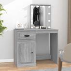 vidaXL Kaptafel met LED 90x50x132,5 cm bewerkt hout grijs, Huis en Inrichting, Verzenden, Nieuw