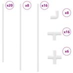 vidaXL PVC Pijp 2 pcs Wit 12,2 x 1,8 x 500 mm PP, PE, Verzenden, Nieuw