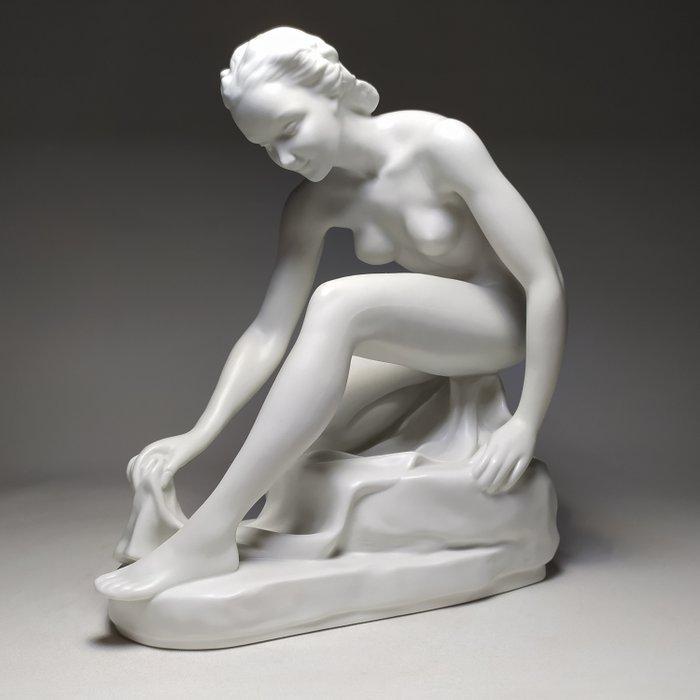 Herend - Beeld, Art Deco Nude Lady - 24 cm - Porselein, Antiek en Kunst, Antiek | Glaswerk en Kristal