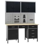 vidaXL Werkbank met vier wandpanelen en twee kasten, Doe-het-zelf en Bouw, Werkbanken, Verzenden, Nieuw