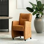 Leren eetkamerstoel Sharp - Kenia Cognac (cognac) - Met, Huis en Inrichting, Stoelen, Eigentijds, Modern, Bruin, Nieuw, Leer