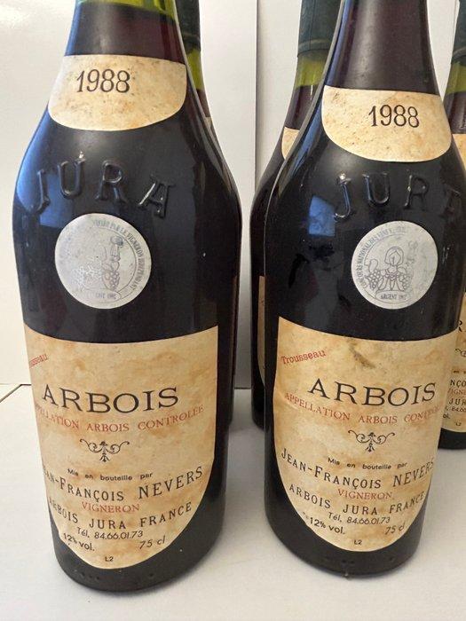 1988 x 4 & 1990 Jean-Francois Nevers - Arbois - 5 Flessen, Verzamelen, Wijnen
