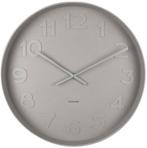 2dekans | Karlsson Wandklok Mr. Grey - Grijs - Ø51cm -, Huis en Inrichting, Woonaccessoires | Klokken, Ophalen of Verzenden, Nieuw