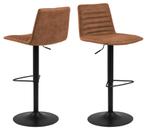 2dekans | Barkruk Trofors – Set van 2 – Cognac – Stijlvolle, Ophalen of Verzenden, Nieuw