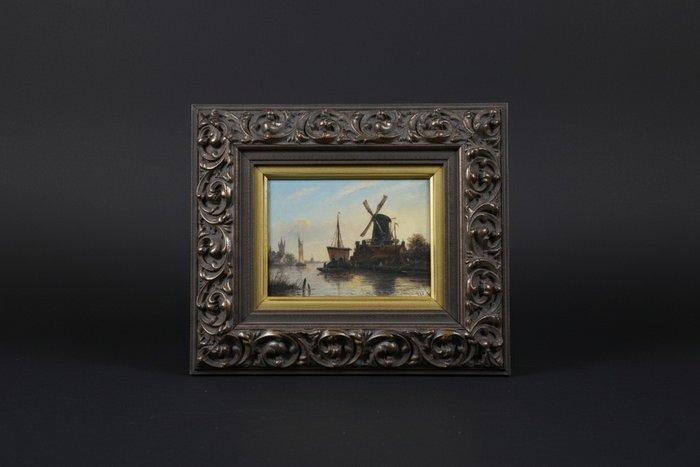 Jacob Jan Coenraad Spöhler (1837-1894) - Havengezicht, Antiek en Kunst, Kunst | Schilderijen | Klassiek