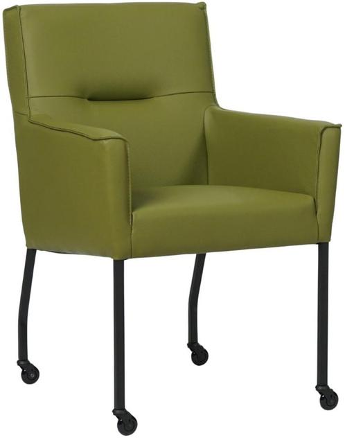Groene leren moderne eetkamerstoel - Toledo Leer Apple Green, Huis en Inrichting, Stoelen, Nieuw, Eén, Leer, Ophalen of Verzenden