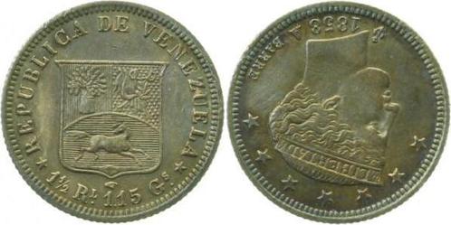 Venezuela 1858 0,5 Real vorzueglich/stempelglanz Patina Rar, Postzegels en Munten, Munten | Amerika, Verzenden