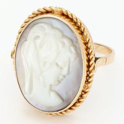 Ring - 18 karaat Geel goud - Camee, Handtassen en Accessoires, Ringen