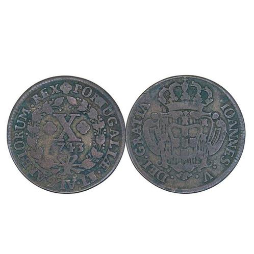 Portugal. Joannes V. V Reis (1736), X Reis (1737), X Reis, Postzegels en Munten, Munten | Europa | Niet-Euromunten