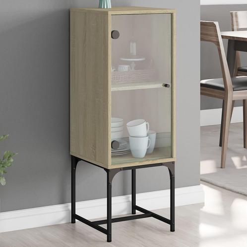 vidaXL Armoire latérale avec porte en verre chêne sonoma, Maison & Meubles, Armoires | Dressoirs, Neuf, Envoi