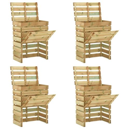 vidaXL Tuincompostbakken 4 st 80x50x100 cm geïmpregneerd, Tuin en Terras, Overige Tuin en Terras, Nieuw, Verzenden
