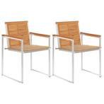 vidaXL Tuinstoelen 2 st met kussens massief acaciahout en, Tuin en Terras, Tuinstoelen, Verzenden, Nieuw