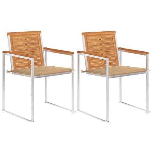 vidaXL Tuinstoelen 2 st met kussens massief acaciahout en, Tuin en Terras, Tuinstoelen, Nieuw, Verzenden
