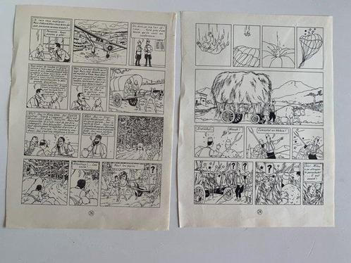 Hergé - Tintin - Le sceptre d’Ottokar - 2 pages en édition, Boeken, Stripverhalen