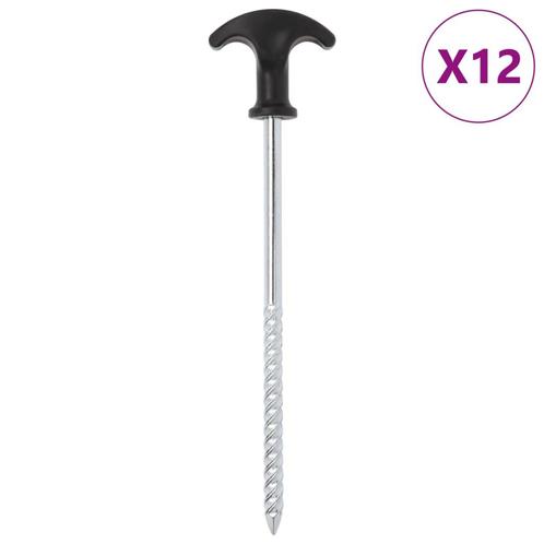 vidaXL Tentharingen 12 st Ø7 mm 20 cm gegalvaniseerd staal, Caravans en Kamperen, Tentaccessoires, Nieuw, Verzenden