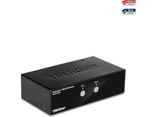 Veiling - TRENDnet TK-241DP DisplayPort KVM Switch 2 poorten, Computers en Software, Netwerk switches, Nieuw
