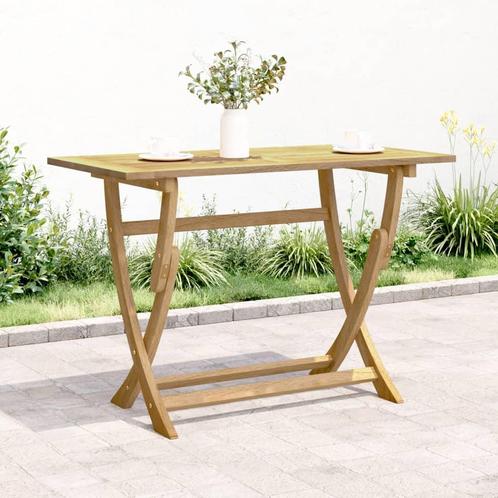 vidaXL Table pliable de jardin 110x55x75 cm bois, Jardin & Terrasse, Ensembles de jardin, Neuf, Envoi