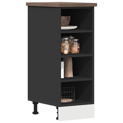 vidaXL Onderkast Riga 30x44,5x81,5 cm bewerkt hout zwart, Huis en Inrichting, Kasten | Overige, Nieuw, Verzenden