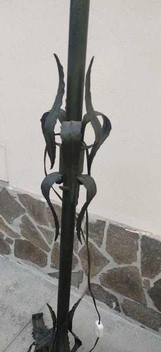 Gebogen vloerlamp - IJzer, Leder, Antiquités & Art, Curiosités & Brocante
