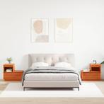 vidaXL Nachtkastje 2 pcs Wasbruin 60 x 34 x 51 cm Massief, Huis en Inrichting, Slaapkamer | Nachtkastjes, Verzenden, Nieuw